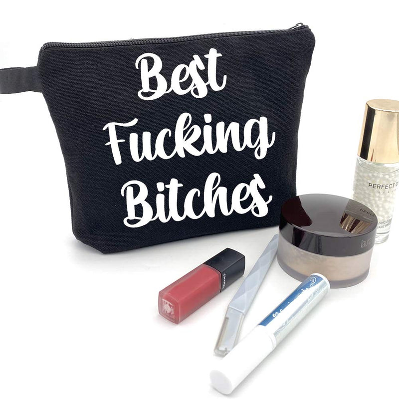 [Australia] - HomeLove Inc. Funny Sister Friendship Gift black Makeup Cosmetic Bag Zipper Pouch Toiletry Travel Bag for Women Her 