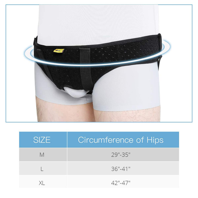[Australia] - Hernia Belt for Men Hernia Support Truss for Single/Double Inguinal or Sports Hernia, Adjustable Waist Strap with 2 Removable Compression Pads Breathable X-Large (Pack of 1) 