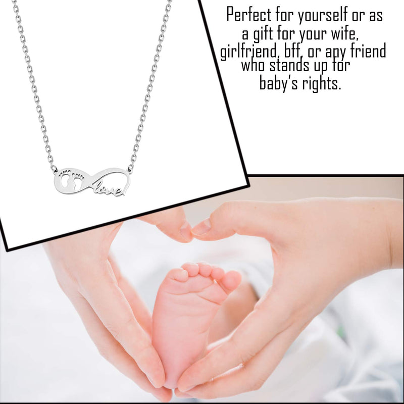 [Australia] - Baby Feet Love Infinity Necklace New Mom Necklace Gift for Your Friend Family necklace s 