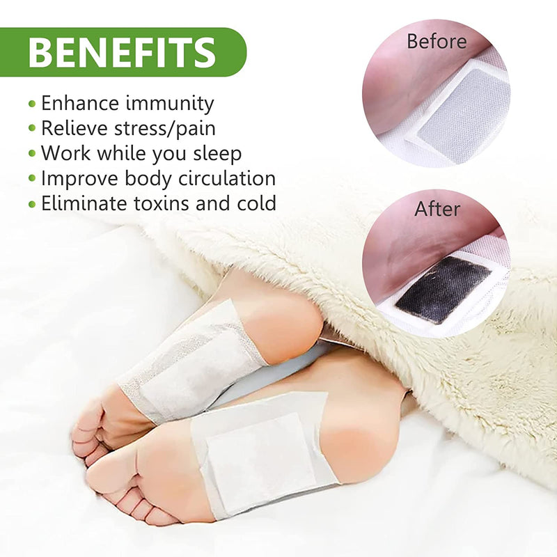 [Australia] - Detox Foot Patches for Stress Relief and Deep Sleep, 10 PCS Natural Detox Foot Pads Deep Cleaning to Help Remove Toxins and Cleanse Body 