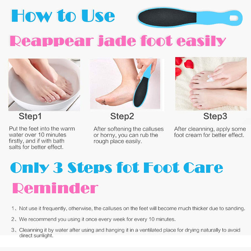 [Australia] - 7 Pack Foot File, Double-Sided Pedicure Foot File Hard Skin, Effectively Feet Hard Skin Remover and Calluses, Reusable, Make Foot Extra Smooth 7 Pack 