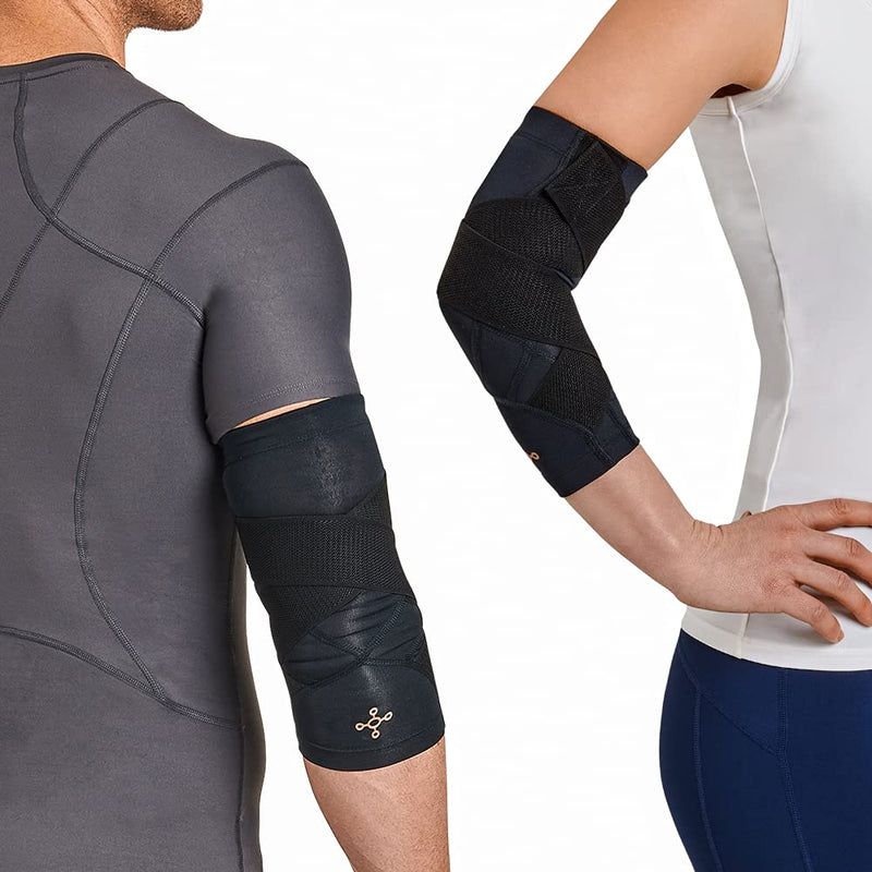[Australia] - Tommie Copper Unisex Pro-Grade Adjustable Compression Elbow Sleeve - Black, Large 
