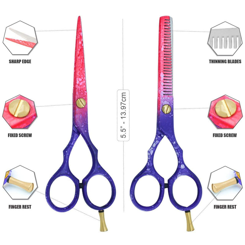 [Australia] - PROWL Hairdressing Scissors Set 5.5" Professional Hair Scissors & Thinning Scissors Kit, Hairdressing Scissors for Men Women Kids Pets Home Salon Barber 