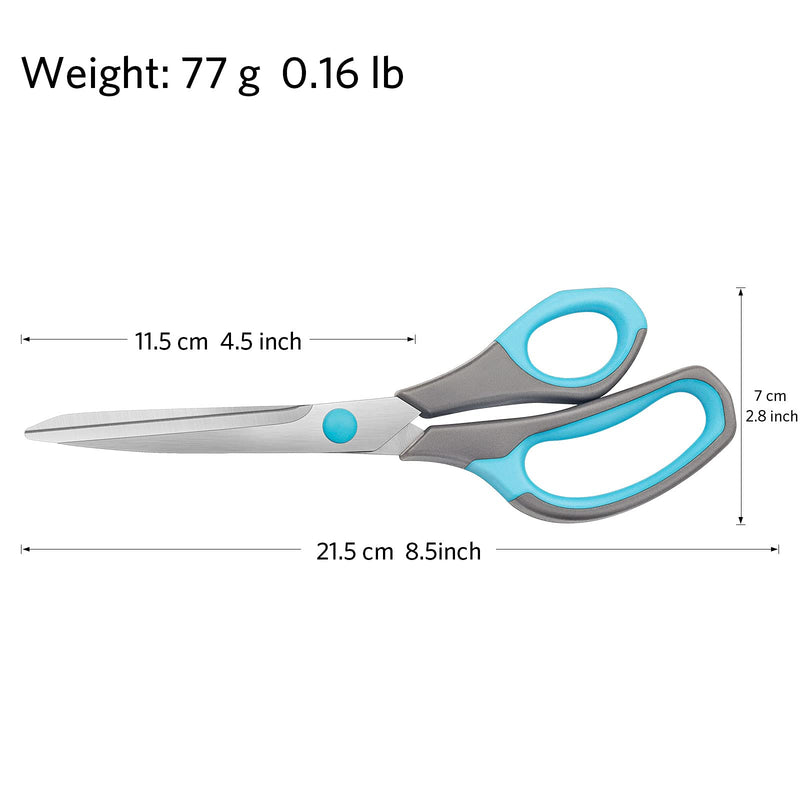 [Australia] - Asdirne Scissors, Scissors Set with Sharp Stainless Steel Blades and Soft Grip Handles, Suitable for Cutting Paper, Cardboard, Fabric, etc., 3PCs, Blue/Grey 