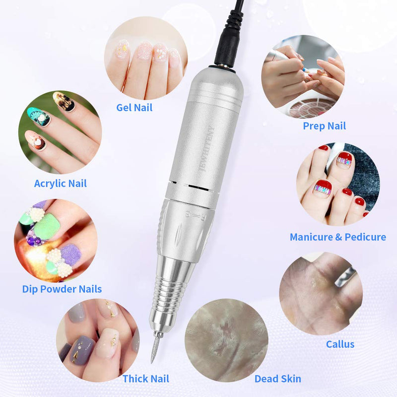 [Australia] - Portable Electric Nail Drill Machine Professional 35000 RPM Manicure Pedicure Polishing Nail File Drill Kit Set with Sanding Bands for Acrylic Gel Nails 