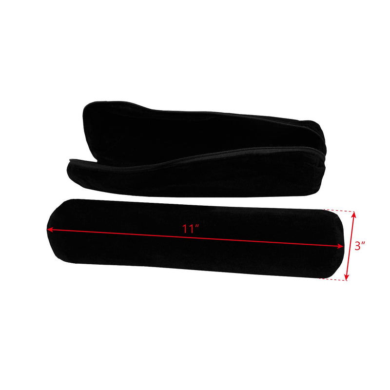[Australia] - Mooca Black Velvet Bracelet Bangle Watch Roll Travel Pouch Jewelry Travel Organizer Portable Zipper Pouch with A Removable Roll Insert, 11" W x 3" Diameter 