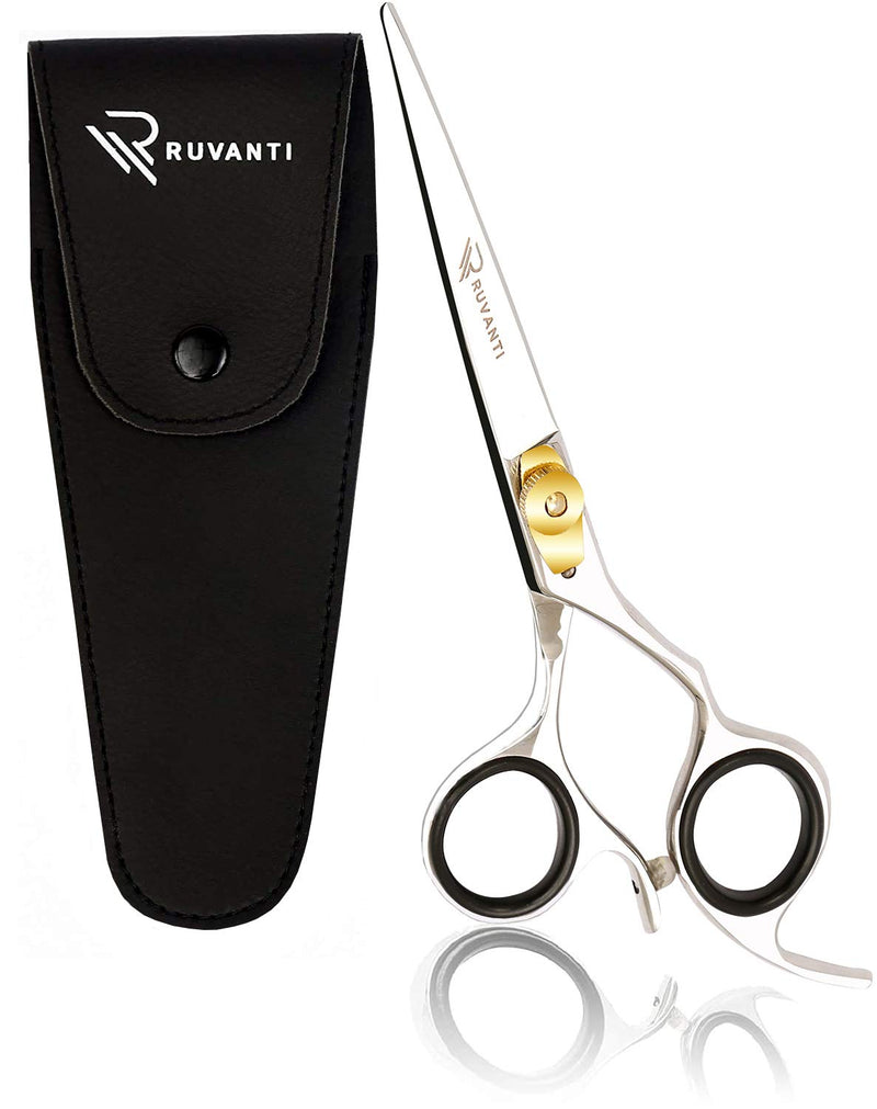 [Australia] - Ruvanti Professional Razor Blades Hair Scissors - Barber Hair Cutting Scissor - 6.5" Japanese Super Cobalt Stainless Steel Hair Shear - Hairdresser Scissor/Barber Shears with Golden Adjustment Screw 