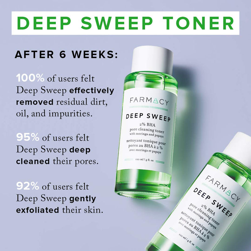 [Australia] - Farmacy Deep Sweep 2% BHA Toner for Face - Pore Cleaner and Facial Exfoliator with Salicylic Acid (4 Fl Oz) 4 Fl Oz (Pack of 1) 