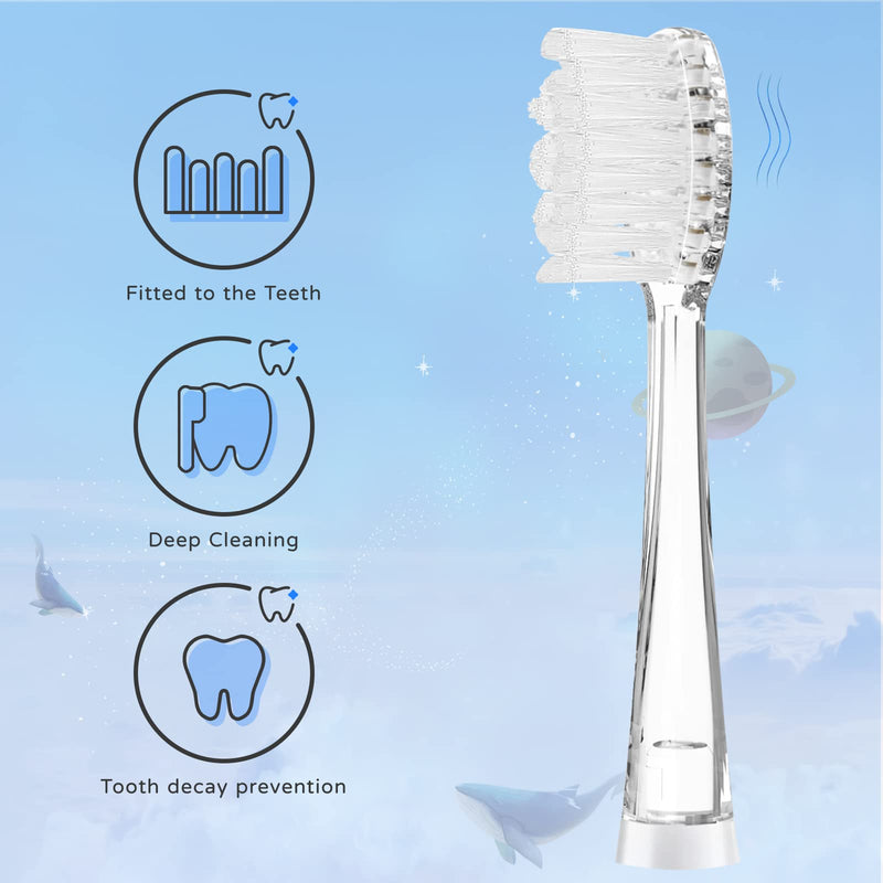 [Australia] - 5Pcs Children's Replacement Toothbrush Heads Compatible with SEAGO SG-513/977/EK6, Compatible with Brush-Baby WildOnes/KIDZSONIC, Compatible with Dada-Tech DT-BB1/DT-977/DT-K6 (3 Years+) 3 Years+ 