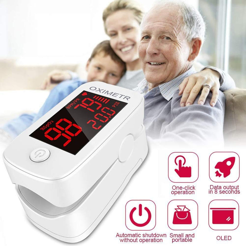 [Australia] - Finger Pulse Oximeter with Led Display Blood Oxygen Saturation Monitor for Adult and Child Family Health Care 