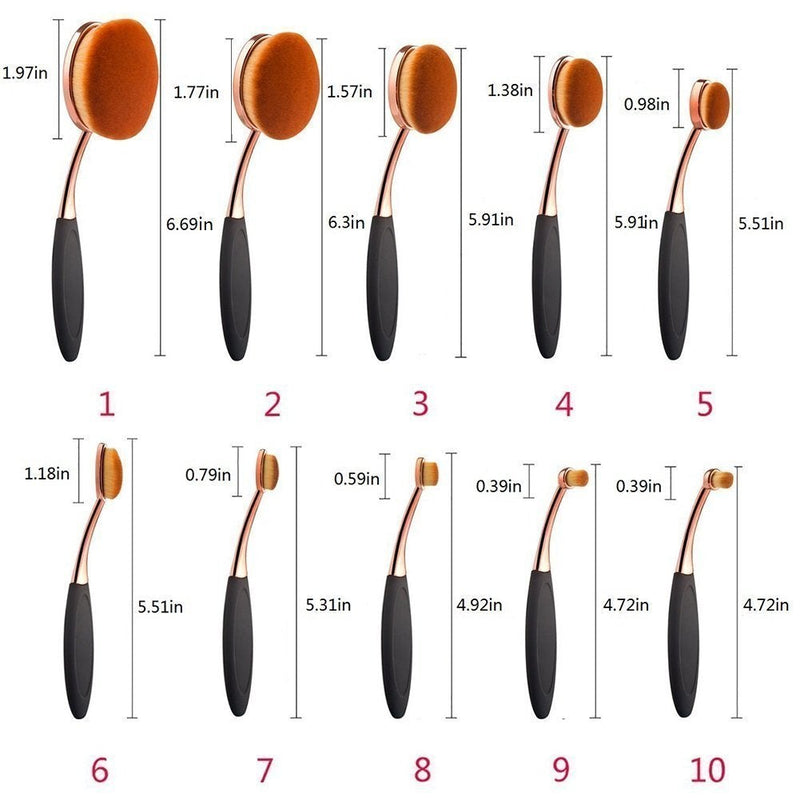 [Australia] - Foundation Oval Makeup Concealer Powder Brush Set, Rose Golden Rose Gold 