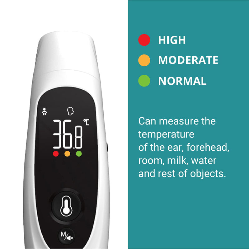 [Australia] - SOLMIRA Infrared Thermometer, Forehead and Ear, no Contact, Instant Measurement, High Precision, Suitable for Babies, Children and Adults 