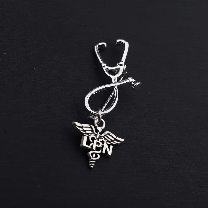 [Australia] - ENSIANTH Medical Stethoscope Brooch Pins for Doctor Nurse Medical Students Medical Caduceus Gift for RN,PA,MA,LPN,LVP,NP,Vet Copper LPN Brooch 
