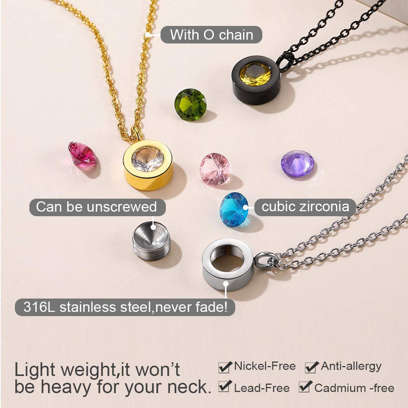 [Australia] - GoldChic Jewelry 7pcs Interchangeable Bezel-Set Necklace for Women Girl Gift Jewelry,Cubic Zirconia Necklace, Bezel Necklace with Gift Box Gold 