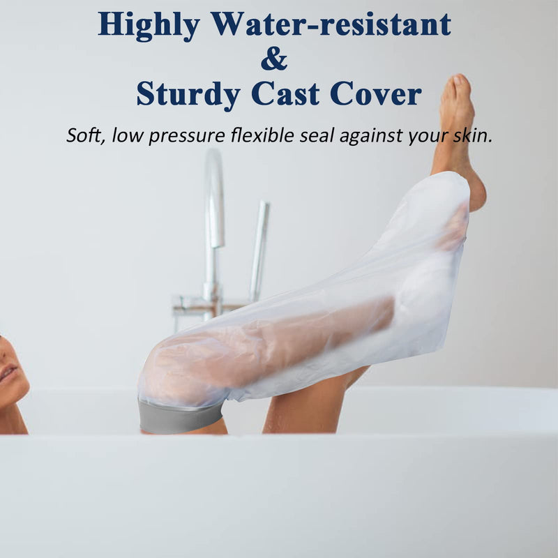 [Australia] - EVERCRYO Waterproof Adult Short Leg Cast Cover for Shower, Bath - Reusable Cast and Bandage Protector - Watertight Protection for Broken Short Leg, Ankle, Foot (Grey) 