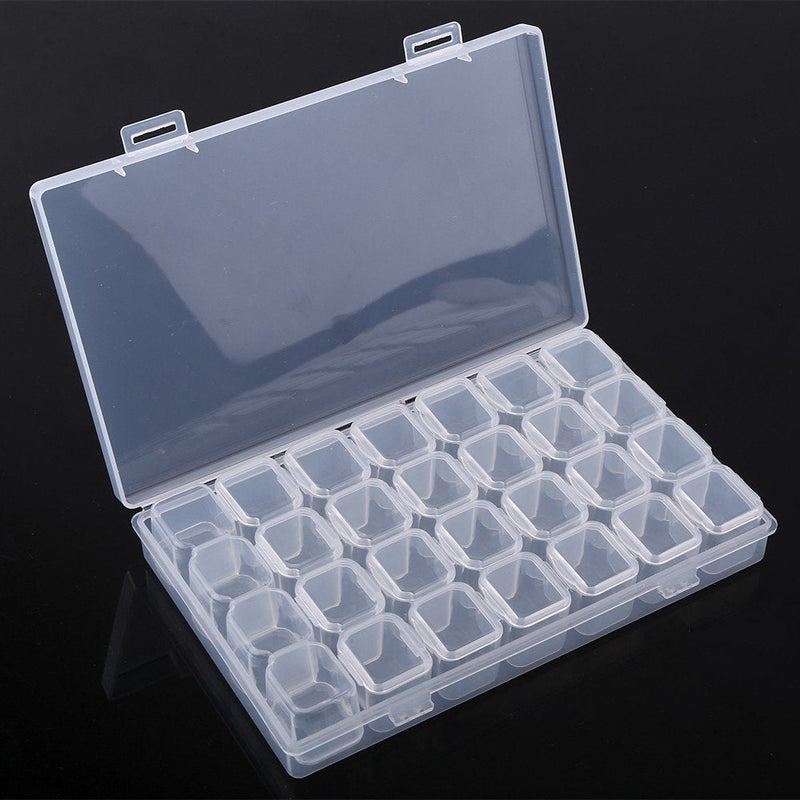 [Australia] - Clear Plastic Medicine Box 28 Slots Pill Box Adjustable Tablet Medicine Pill Container Jewelry Storage Organizer Box Pill Box Organiser Weekly Pill Box 17.5x10.8x2.7cm 