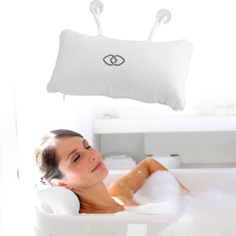 [Australia] - Yolispa Anti-Mold Bathtub Spa Pillow, Non-Slip Strong Suction Cups, bath pillows for tub, Head, Neck, Shoulder Support, Breathable Relax Comfort 