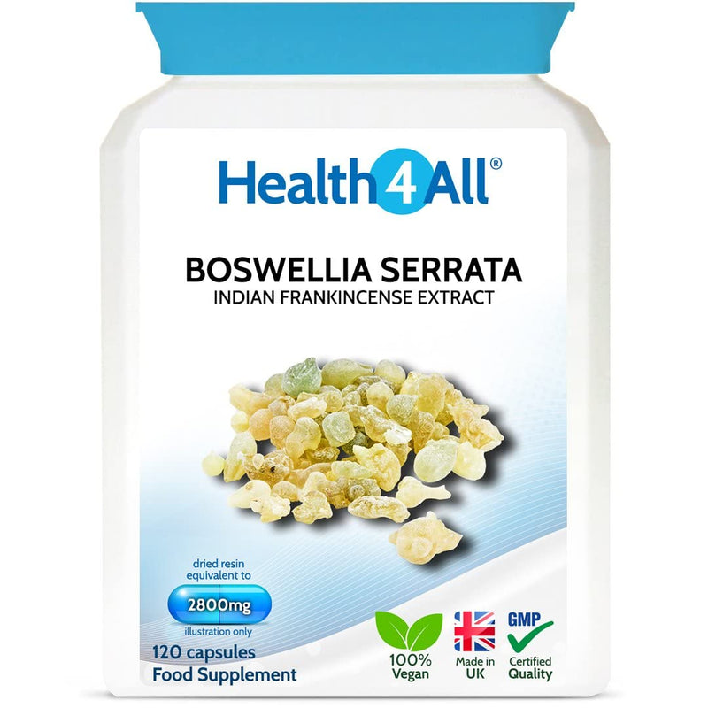 [Australia] - Boswellia Serrata 2800mg 120 Capsules (V) (not Tablets) Strong Anti-inflammatory OA & Joint Support. Vegan. Made in The UK by Health4All 120 Count (Pack of 1) 