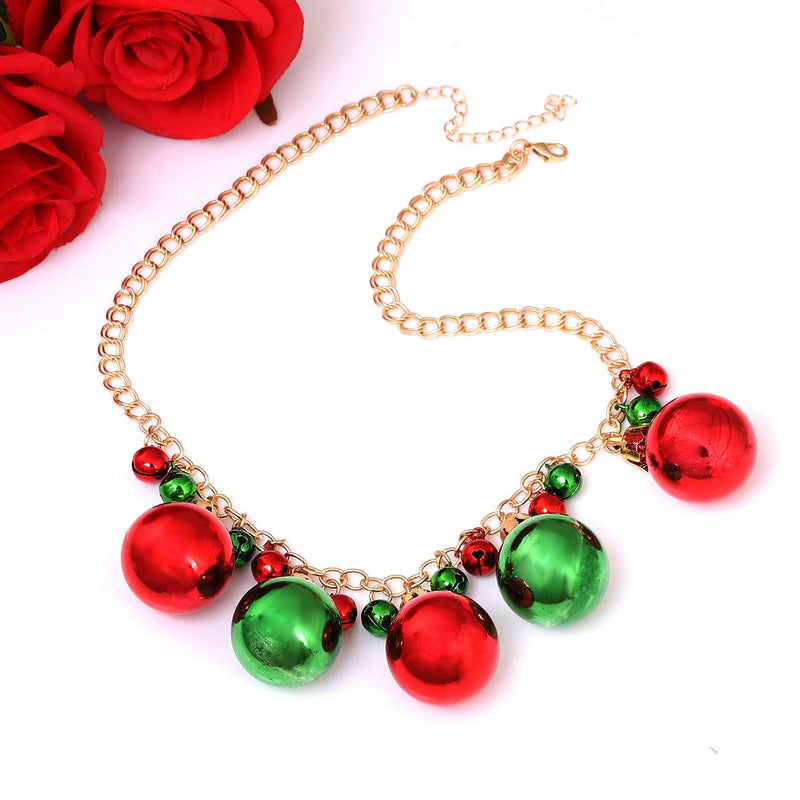 [Australia] - XOCARTIGE Christmas Necklaces for Girls Festive Gift Ball Pendant Necklace Chain Necklaces for Women (D Gold) 