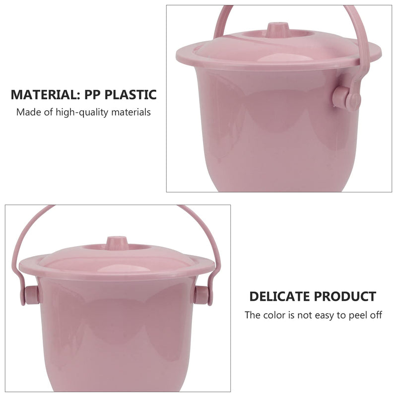 [Australia] - Hemoton Chamber Pot Bedpan Urinal Bottle Urine Pots Bucket with Lid Handle Portable Potty Urinal for Women Men Elderly Kid Pink 