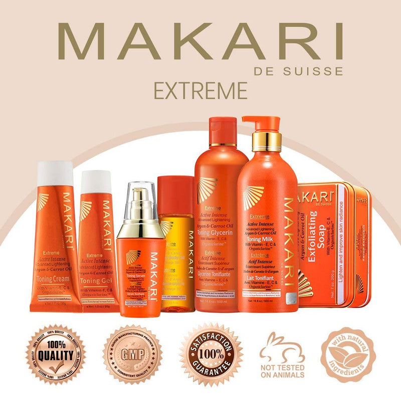 [Australia] - Makari Extreme Botanical Body Oil 4.23 fl. Oz. ‚Äì Moisturizing, Toning & Anti-Aging Body Treatment With Omega 3 & 6, Argan, Carrot & Soybean Oils ‚Äì Hydrating Formula for Wrinkles, Dryness 