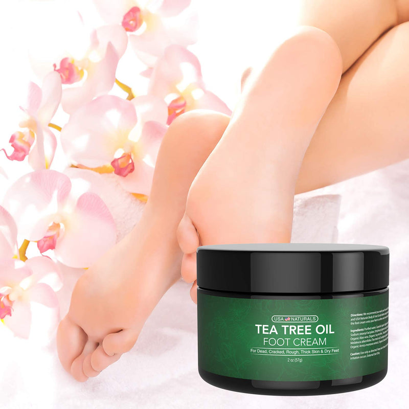 [Australia] - Tea Tree Oil Foot Cream - Instantly Hydrates and Moisturizes Cracked or Callused Feet - Rapid Relief Heel Cream - Natural Treatment Helps & Soothes Irritated Skin, Athletes Foot, Body Acne 2 Ounce (Pack of 1) 