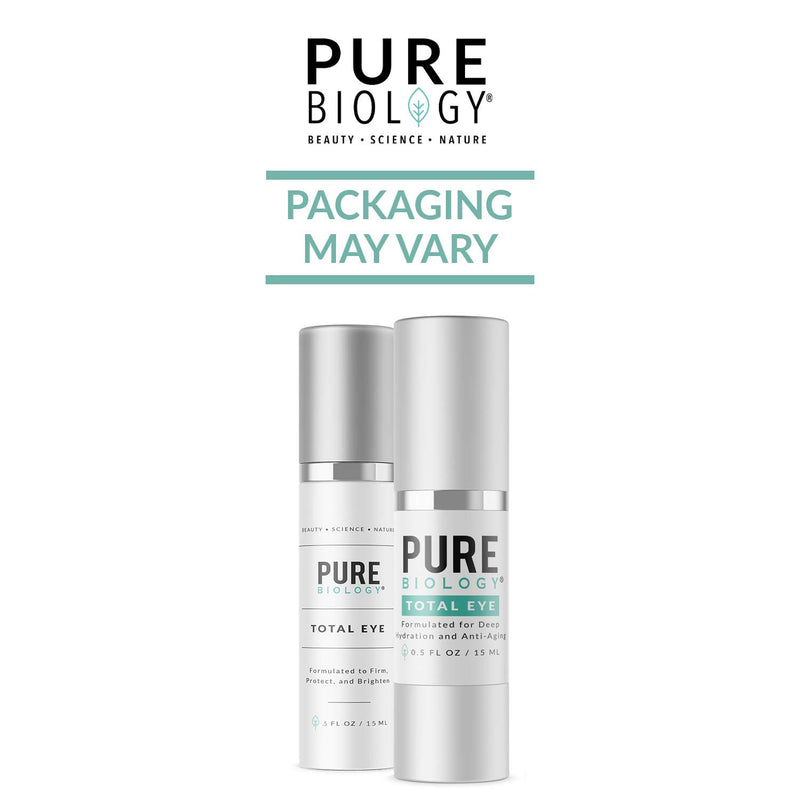 [Australia] - Pure Biology Premium Total Eye Cream Serum - Anti Aging Vitamin C, E & Hyaluronic Acid Reduce Dark Circles, Puffiness, Under Eye Bags, Wrinkles & Fine Lines for Men & Women (0.5 oz) 0.5 Fl Oz (Pack of 1) 