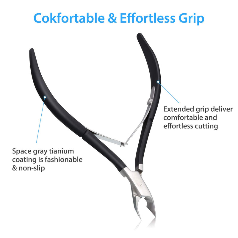 [Australia] - 3 Packs Cuticle Cutter Cuticle Nippers Pointed Blade Cuticle Trimmer Stainless Steel Nail Clippers Manicure Tool for Fingernails No Cuticle Pusher (Black) Black 