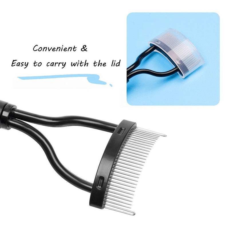 [Australia] - Eyelash Comb Eyebrow Brush MSQ Eyelash Separator Mascara Applicator Eyelash Definer With Comb Cover Arc Designed Cosmetic Brushes Tool Black Eyelash Comb 