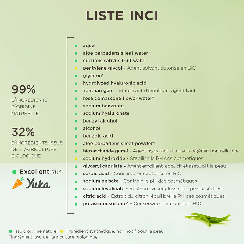 [Australia] - Hyaluronic Acid Concentrate - BIO Organic Huygens - Serum awakens the skin - Anti-imperfections with hyaluronic Acid - Tightens pores, Hydrates, Protects the skin, Youth - Made In France - 30 ml 