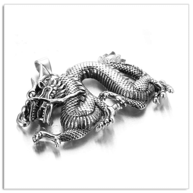 [Australia] - Xusamss Hip Hop DJ Titanium Steel Huge Dragon Pendant Necklace,22inches Link Chain 316l steel 