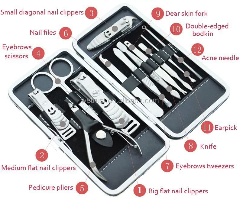 [Australia] - electromax Nail Clippers Manicure Set Grooming Kit for Thick Nails Cuticle Remover Toe Nail Toenail Care Cutter Pedicure Travel Tool Kit Set Men Women 