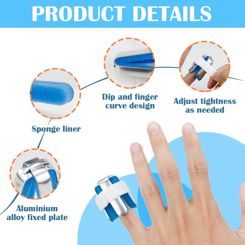 [Australia] - 1 Pair Recovery Injury Pain Bending Deformation Fixing Finger Correction Splint with Built-in Aluminium Support Padded 