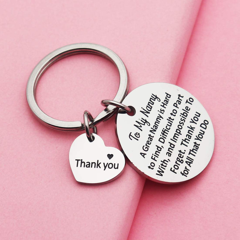 [Australia] - Ankiyabe Nanny Gift Keychain Thank You Gift for Nanny Child Care Gift Babysitter Gift Nanny Appreciation A Great Nanny is Hard to Find 