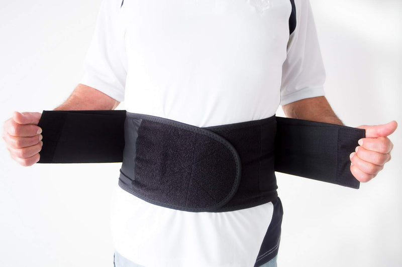 [Australia] - Back Brace by NMT ~ Lumbar Support Black Belt ~ Posture Corrector ~ Pain Relief from Arthritis, Sciatica, Scoliosis, Backache, Slipped Disc, Hernia, Spinal Stenosis ~ Injury Prevention ~ 4 Adjustable Sizes -'XXL' Fits Waist 45-50" (115-127cm) 2X-Large 