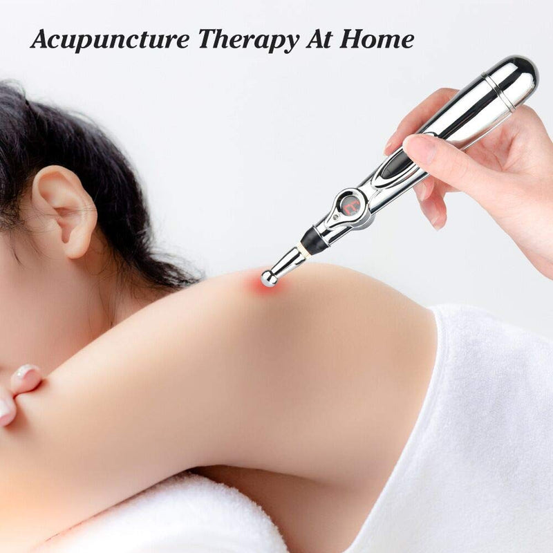 [Australia] - Coriver 5-in-1 Acupuncture Pen,Electronic Meridian Massage Pen Energy Pen,Body Heal Massager Therapy Instrument Pain Relief Massage Tool with 5 Massage Head 
