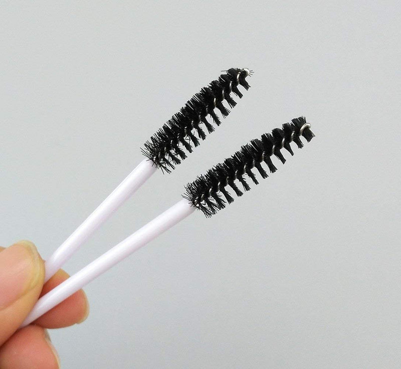[Australia] - Yueton Pack of 100 Disposable Eyelash Brushes Wands Mascara Applicator (White+Black) 