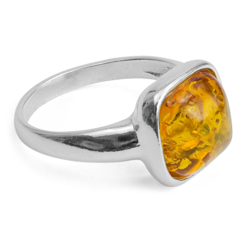 [Australia] - Ian and Valeri Co. Amber Sterling Silver Square Ring 6 