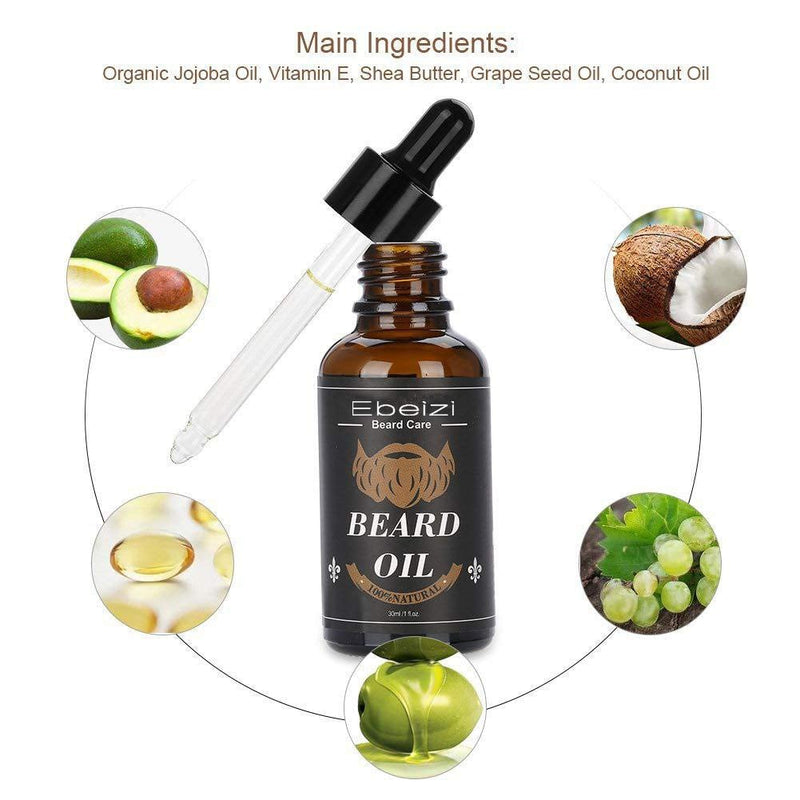 [Australia] - Ebeizi Beard Growth Kit, Beard Growth Oil Activator Serum, Beard Roller for Men, Derma Roller for Men, Beard Grooming Tools for Beard Rapid Growth and Thickening 