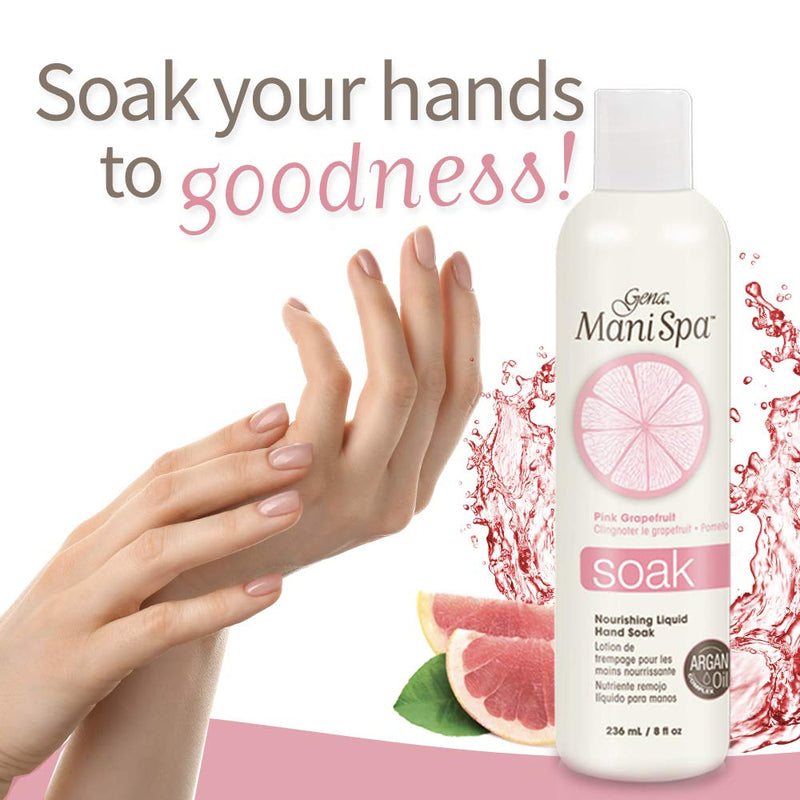 [Australia] - Gena Mani Spa Liquid Hand Soak, Softens, Moisturizes Hands, Nails, and Cuticles For Great Manicure Treatment 8 Oz 
