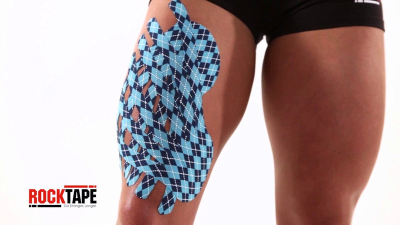 [Australia] - Rocktape Kinesiology Tape Athletes, Water Resistant, Reduce Pain & Injury Recovery, Wide 10cm x 5m for Large Muscle Groups, Uncut, Blue 