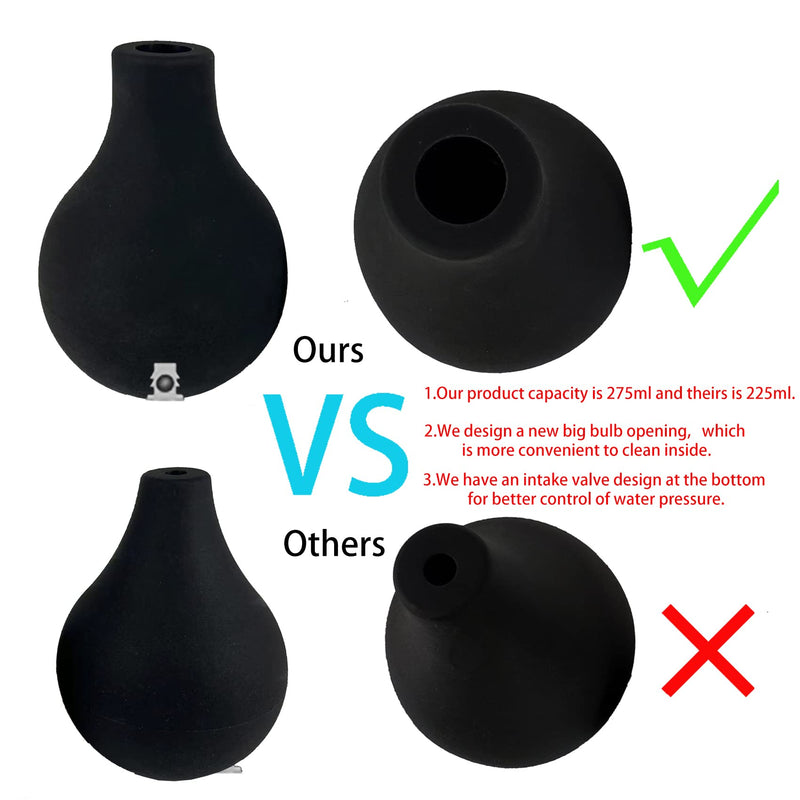 [Australia] - JZCXword Enema Bulb Kit Douche Cleaner for Men Women 9.3oz Enama Bulb 19.7in Long Silicone Hose for Colon Detox Cleanse Enemas black 