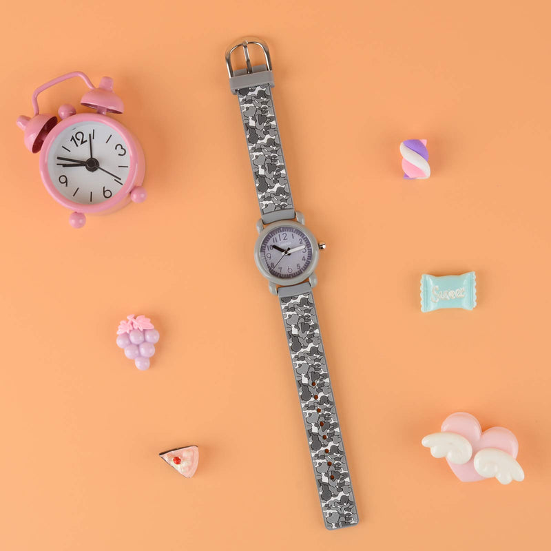 [Australia] - Venhoo Kids Watches 3D Cartoon Waterproof Silicone Children Wrist Watch Child Gifts for 3-10 Little Girls Boys Child-Camouflage Gray 