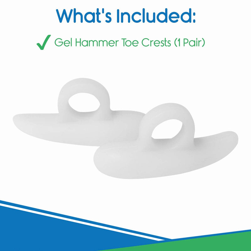 [Australia] - ViveSole Hammer Toe Straightener Pads (Pair) - Corrector for Curled, Crooked, Curved, Overlapping, Clubbed, Claw, Mallet Curling Toes Relief - Right and Left Hammertoe Gel Support Crest Cushion 