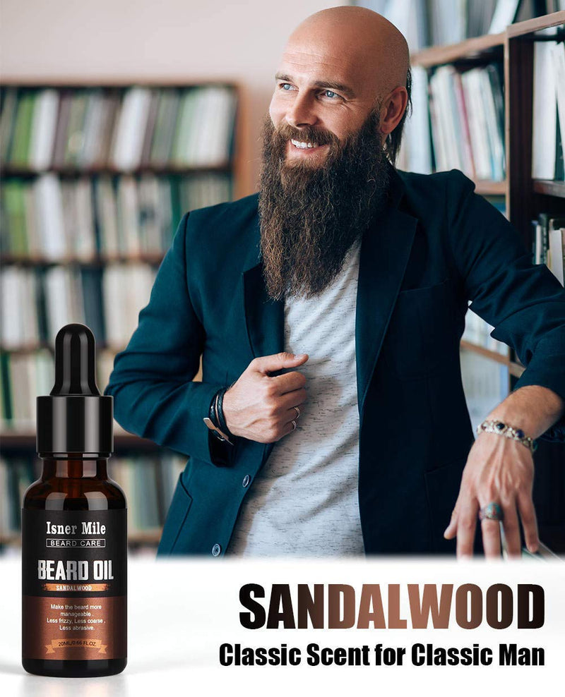 [Australia] - Beard Oil 4 Scents Pack Set, 100% Natural, Cedarwood, Sandalwood, Sage, Sweet Orange for Men Beard Care Growth, Moisturize, Soften, Strengthen, Ideal Perfect Gifts for Men Him Dad Father Boyfriend 
