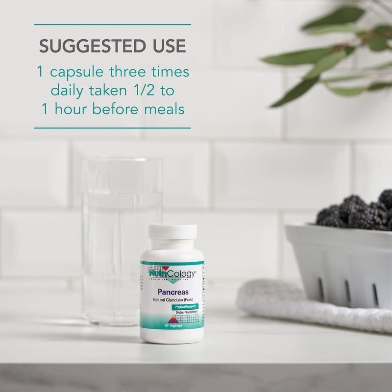 [Australia] - NutriCology Pancreas Pork - Natural Glandular, Digestive Support, Enzymes - 60 Vegicaps 