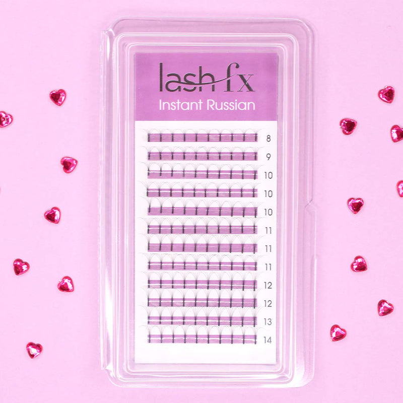 [Australia] - Lash FX C Curl 3D Instant Russian Lightweight False Lashes, Suitable for Individual & Express Treatments - 9mm 