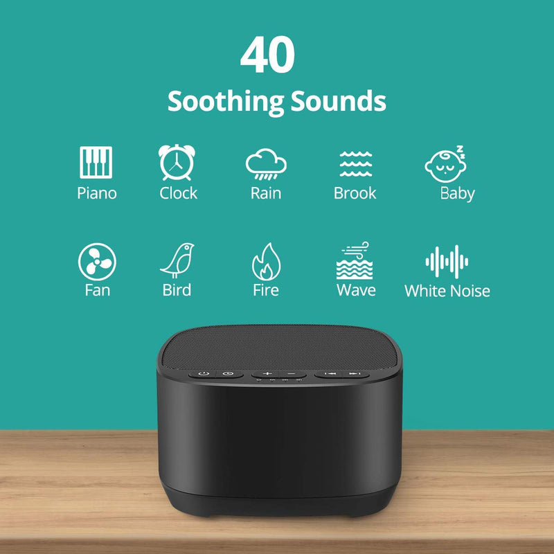 [Australia] - Magicteam Sleep Sound White Noise Machine with 40 Natural Soothing Sounds and Memory Function 32 Levels of Volume Powered by AC or USB and Sleep Timer Sound Therapy for Baby Kids Adults … 