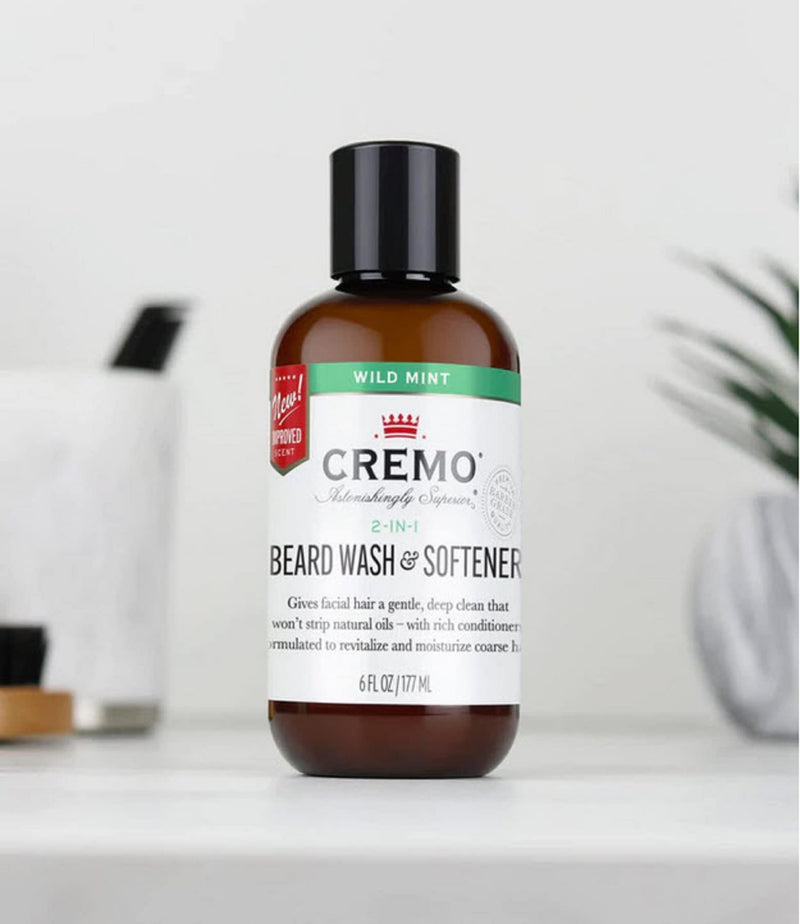 [Australia] - Cremo Wild Mint 2 n1 Beard and Face Wash, Specifically Designed to Clean Coarse Facial Hair, 6 Fluid Oz 6 Ounce (Pack of 1) 