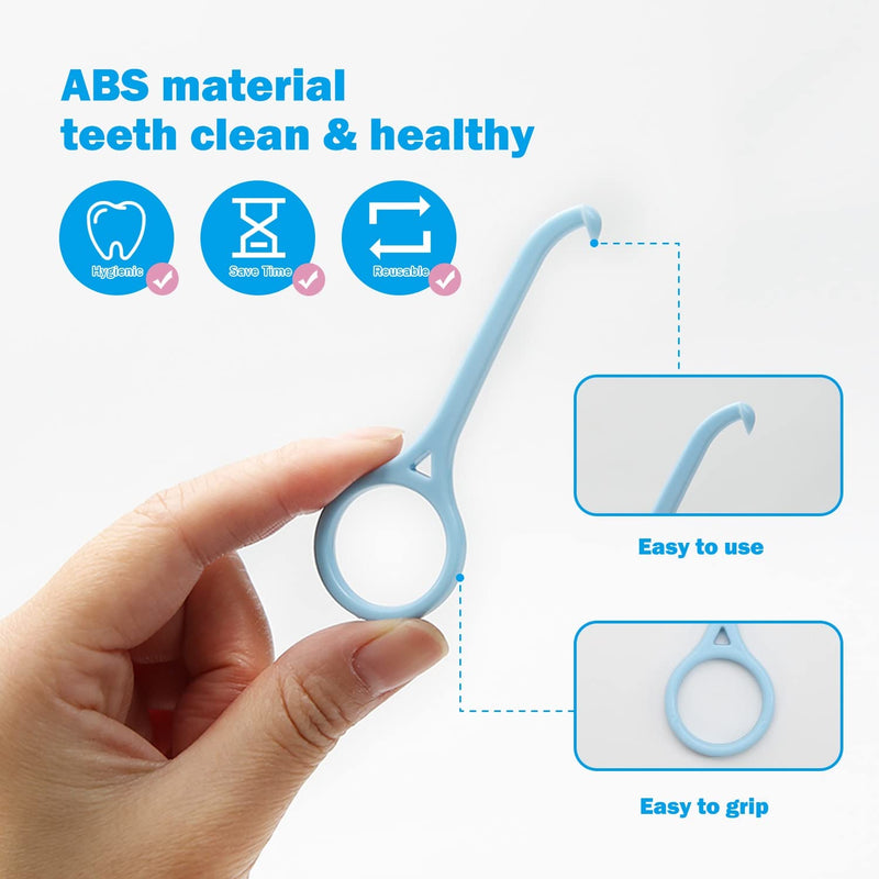 [Australia] - 5 Pcs Aligner Removal Tool, Invisible Tooth Removal Aligner Chewies and Removal Tool Kits, Braces Tooth Hook for Oral Care (Blue) 
